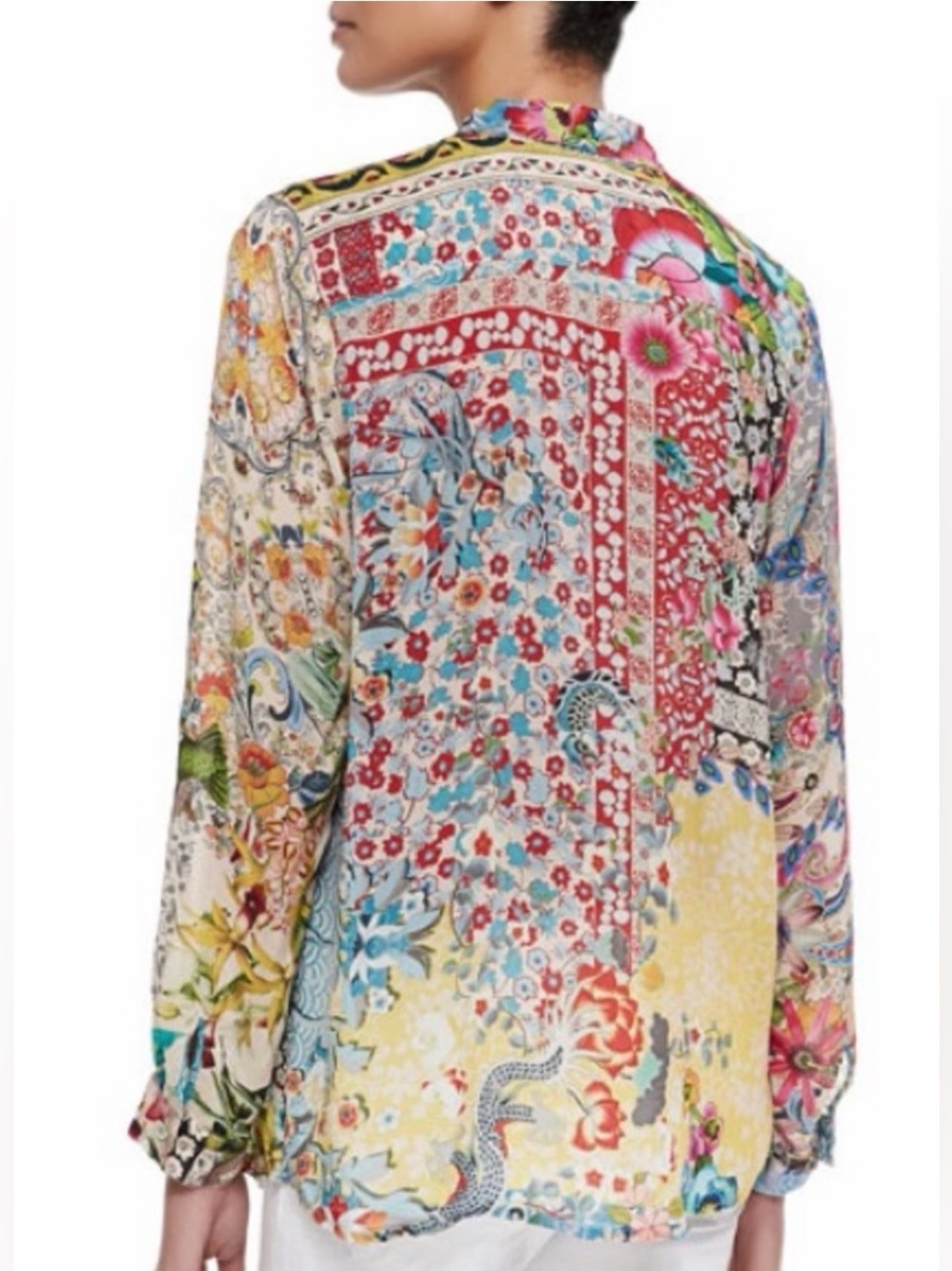 Johnny Was Milla Floral Print Long Sleeve Blouse Top Shirt 1X - Picture 2 of 10